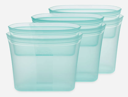 Zip Top Reusable Food Storage Bag: Platinum Silicone Sandwich Bag