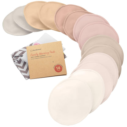 KeaBabies 14-Pack Organic Bamboo Washable Nursing Pads