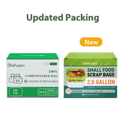 GreFusion 1.2 Gallon Compostable Bags - 125 Count (BPI Certified)