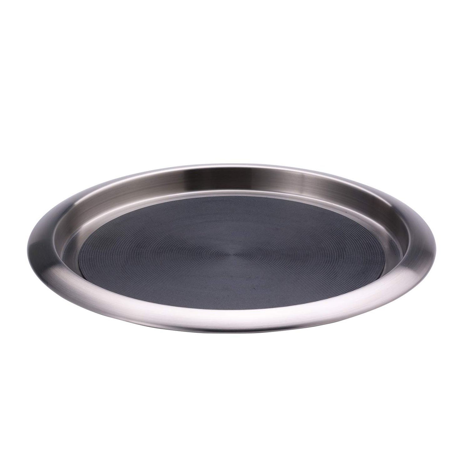 Service Ideas 20" x 14" Non-Slip Stainless Steel Serving Tray