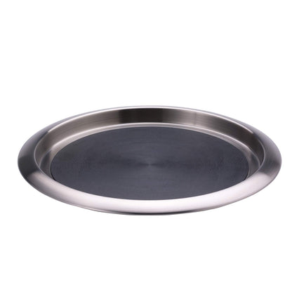 Service Ideas 20" x 14" Non-Slip Stainless Steel Serving Tray