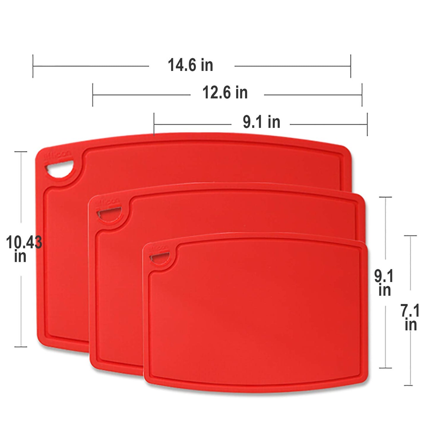 Liflicon 12.6'' x 9.1'' Thick Silicone Cutting Board: Non-Toxic & Flexible.