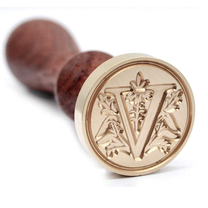 Traditional Wax Seal Stamp: Brass Head & Wooden Handle for Elegant, Zero-Waste Correspondence