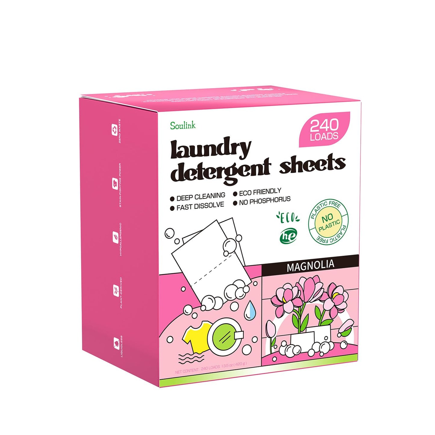 Soulink Laundry Sheets: Plant-Based Unscented 240 Loads