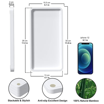 Sustainable Bamboo Bathroom Vanity Tray: Sleek Countertop Organizer