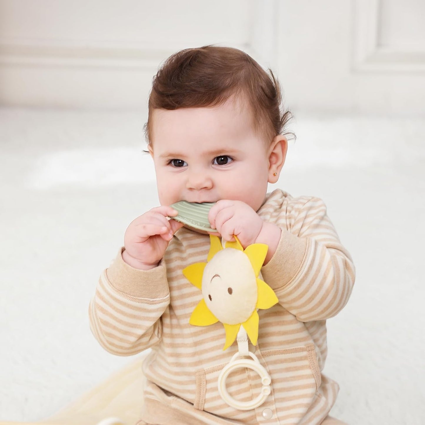 Wooden Baby Play Gym & Activity Mat: Soft Cotton Tummy Time Set