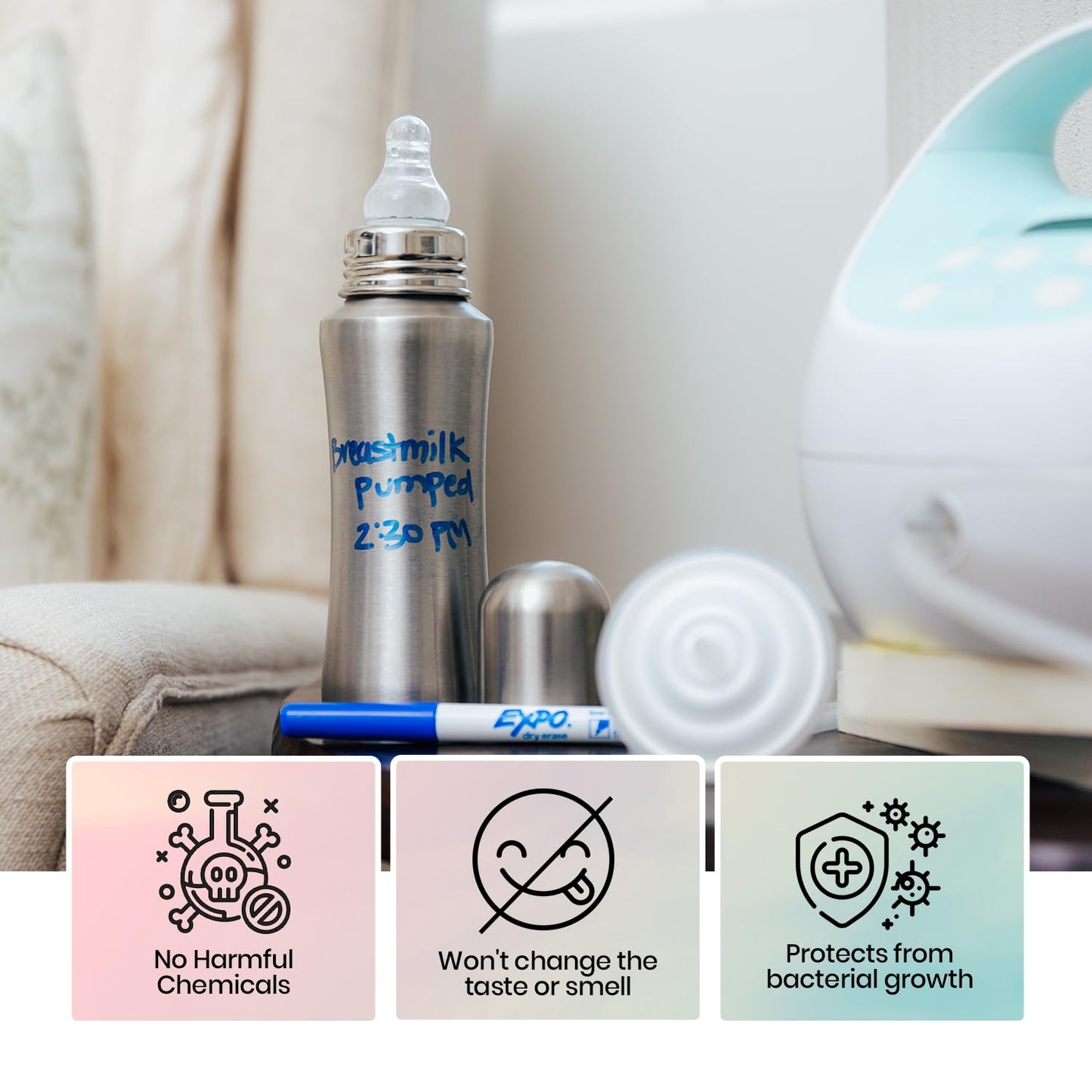 Bon aPetite 250ML Stainless Steel Baby Feeding Bottle