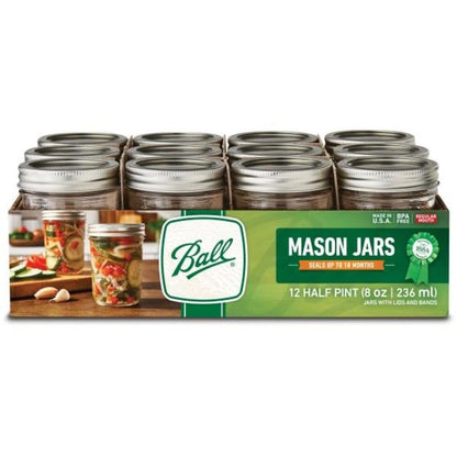 Ball Wide Mouth Pint 16-Ounce Glass Mason Jar with Lids (12-Count)