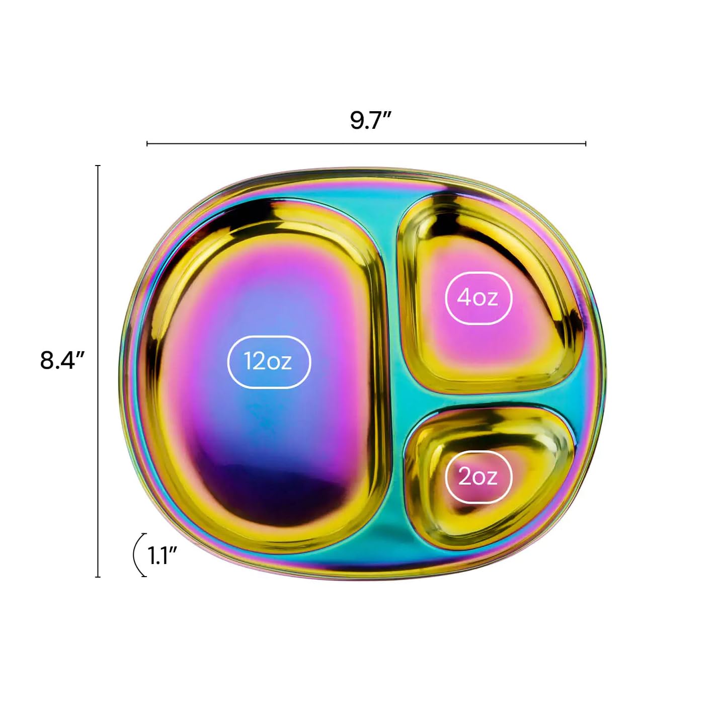 Ahimsa Balanced Bites Pediatrician-Designed Stainless Steel Divided Plate