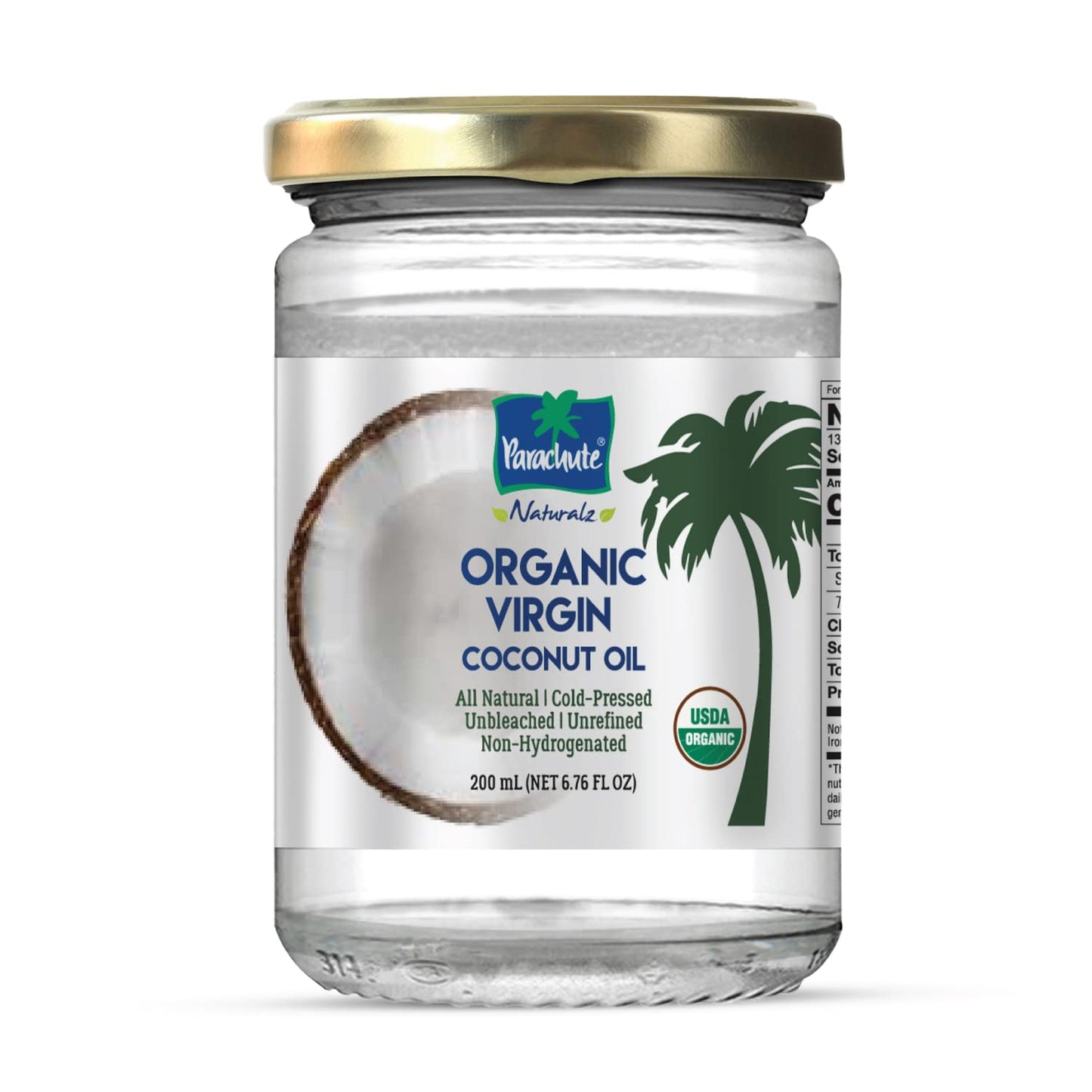 Parachute Naturalz Organic Virgin Coconut Oil: Cold Pressed & Unrefined