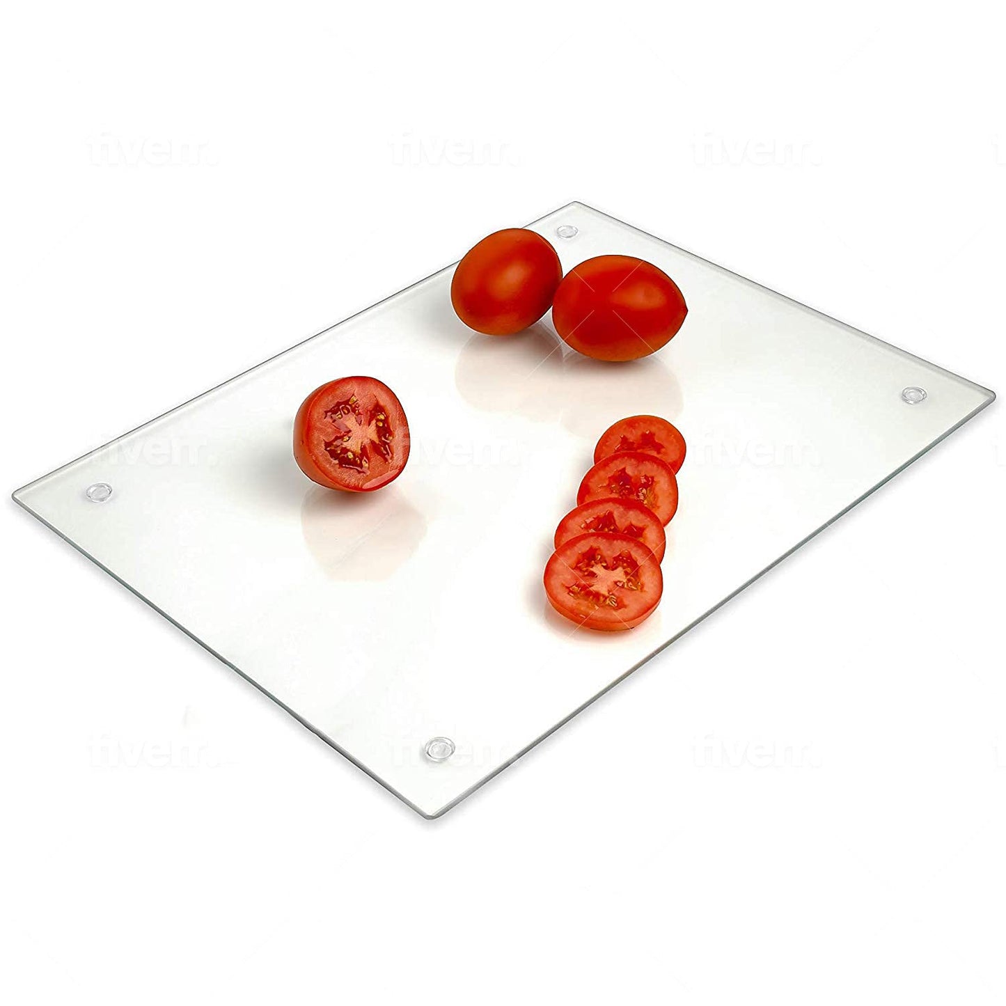Tempered Glass Cutting Board: Large 12” x 16” Shatter-Resistant Surface.