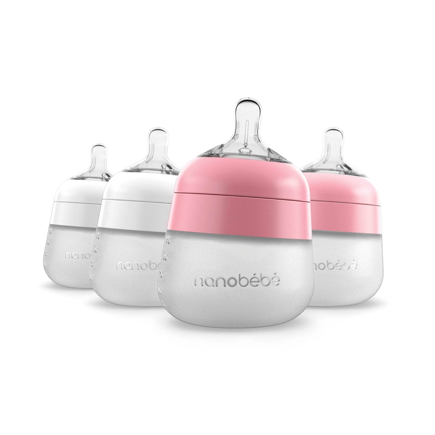 Nanobebe Flexy 9oz Silicone Baby Bottles with Anti-Colic Venting (3-Pack)