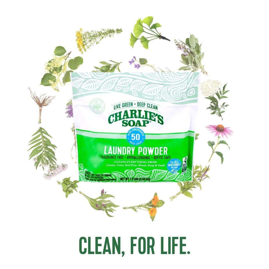 Charlie’s Soap Fragrance-Free Hypoallergenic Deep Cleaning Laundry Powder