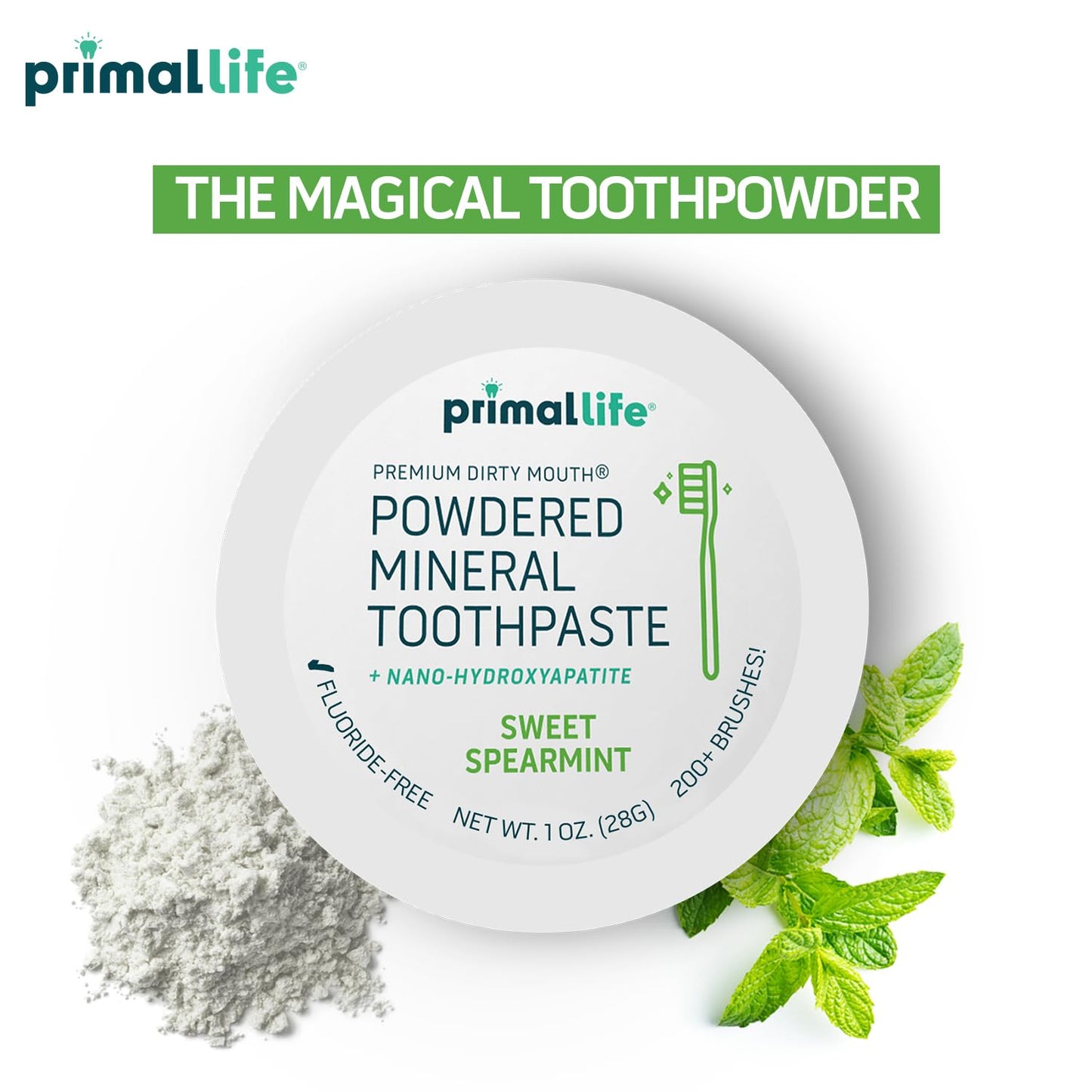 Primal Life Organics Dirty Mouth Toothpowder: Sweet Bubblegum 0.25 oz