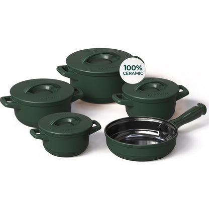 Ceraflame 100% Pure Ceramic Cookware: Thermal Shock Resistant & Toxin-Free, Oven, Microwave and Open-Flame Safe