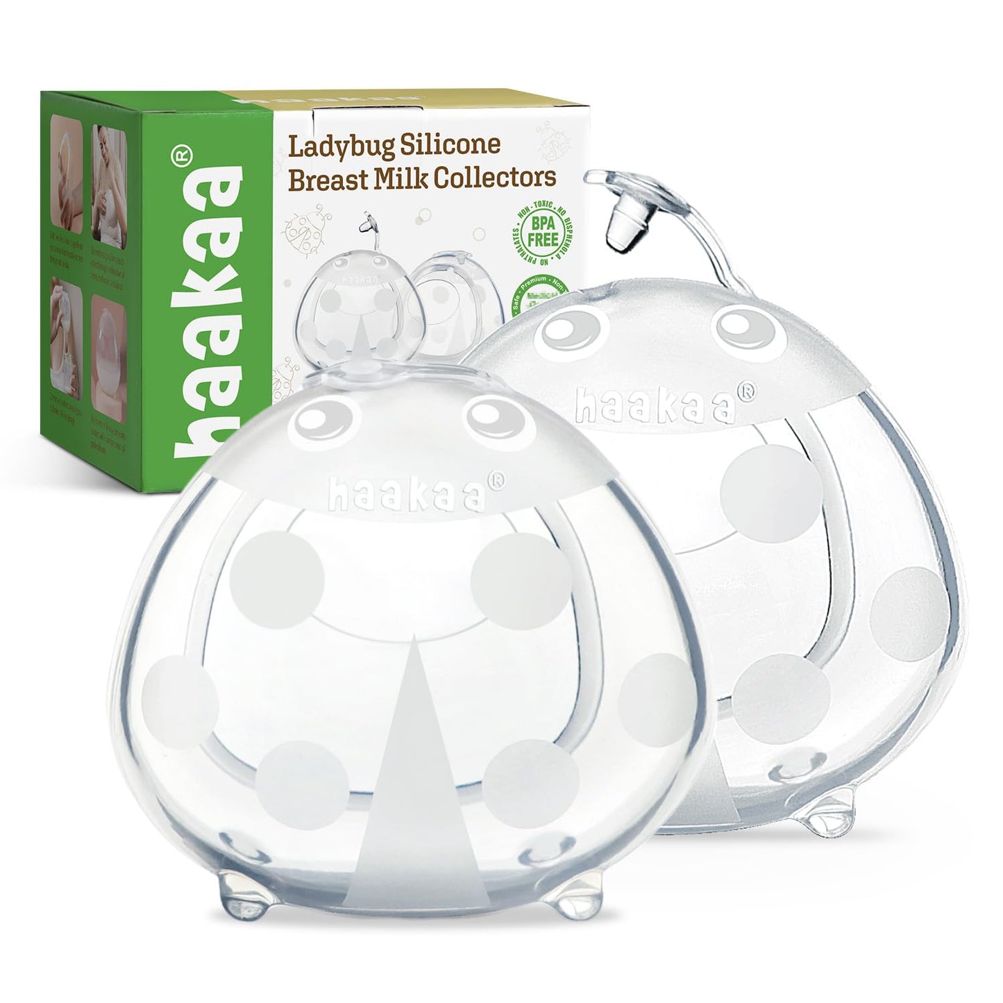 Haakaa Ladybug 2.5oz Wearable Silicone Milk Collector (2-Pack)