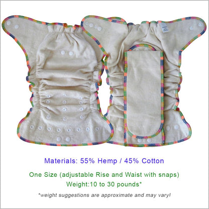 EcoAble Overnight Hemp Fitted Cloth Diapers: Adjustable Organic Purity