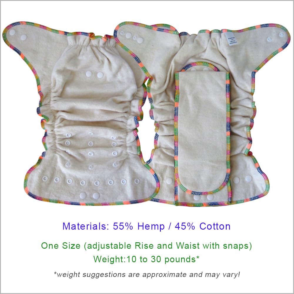 EcoAble Overnight Hemp Fitted Cloth Diapers: Adjustable Organic Purity