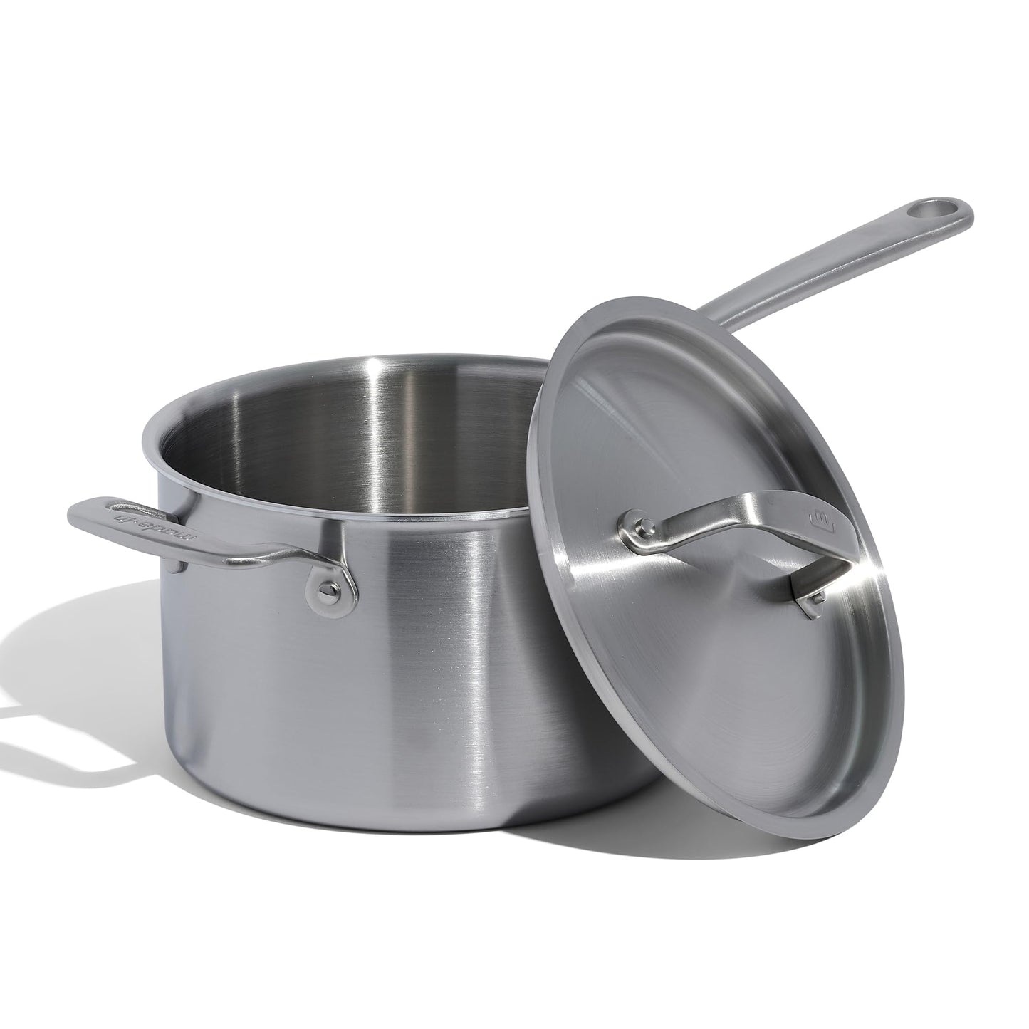 Made In 4 Quart Stainless Clad Saucepan: Professional 5-Ply Construction, Made in Italy for a Lifetime of Plastic-Free Cooking
