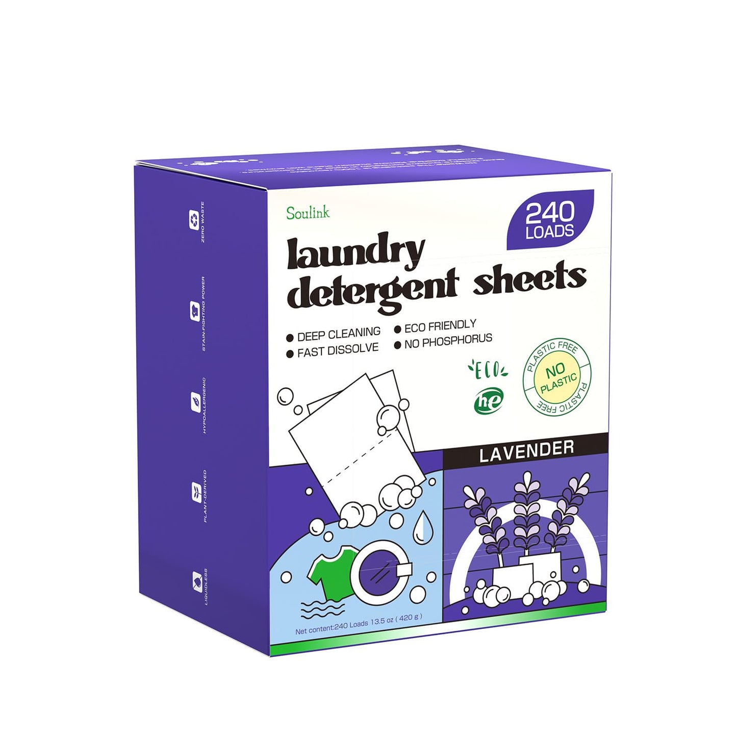Soulink Laundry Sheets: Plant-Based Unscented 240 Loads
