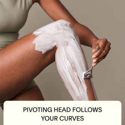 Leaf Shave All-Metal Safety Razor with Flexible Pivoting Head, Plastic-Free Triple-Blade Razor