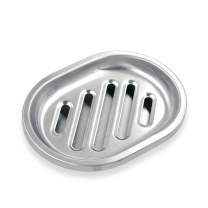 Stainless Steel Soap Dish with Drain Tray | TRUE Shift 304‑Grade Soap Saver