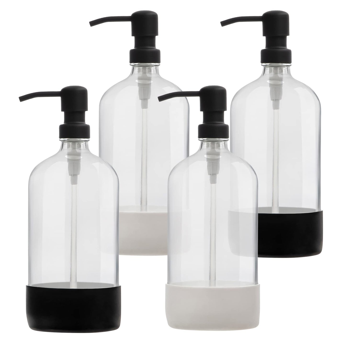 Kitchentoolz 32 oz Glass Pump Bottle with Stainless Steel Pump
