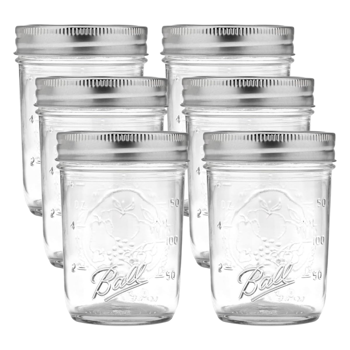 Quilted Glass Jelly Jars, 8 oz, BPA-Free, 12-Count - Ball