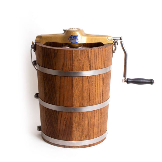 Lehman’s Amish Ice Cream Maker | TRUE Shift Hand‑Crank Freezer (Stainless Steel & Oak)