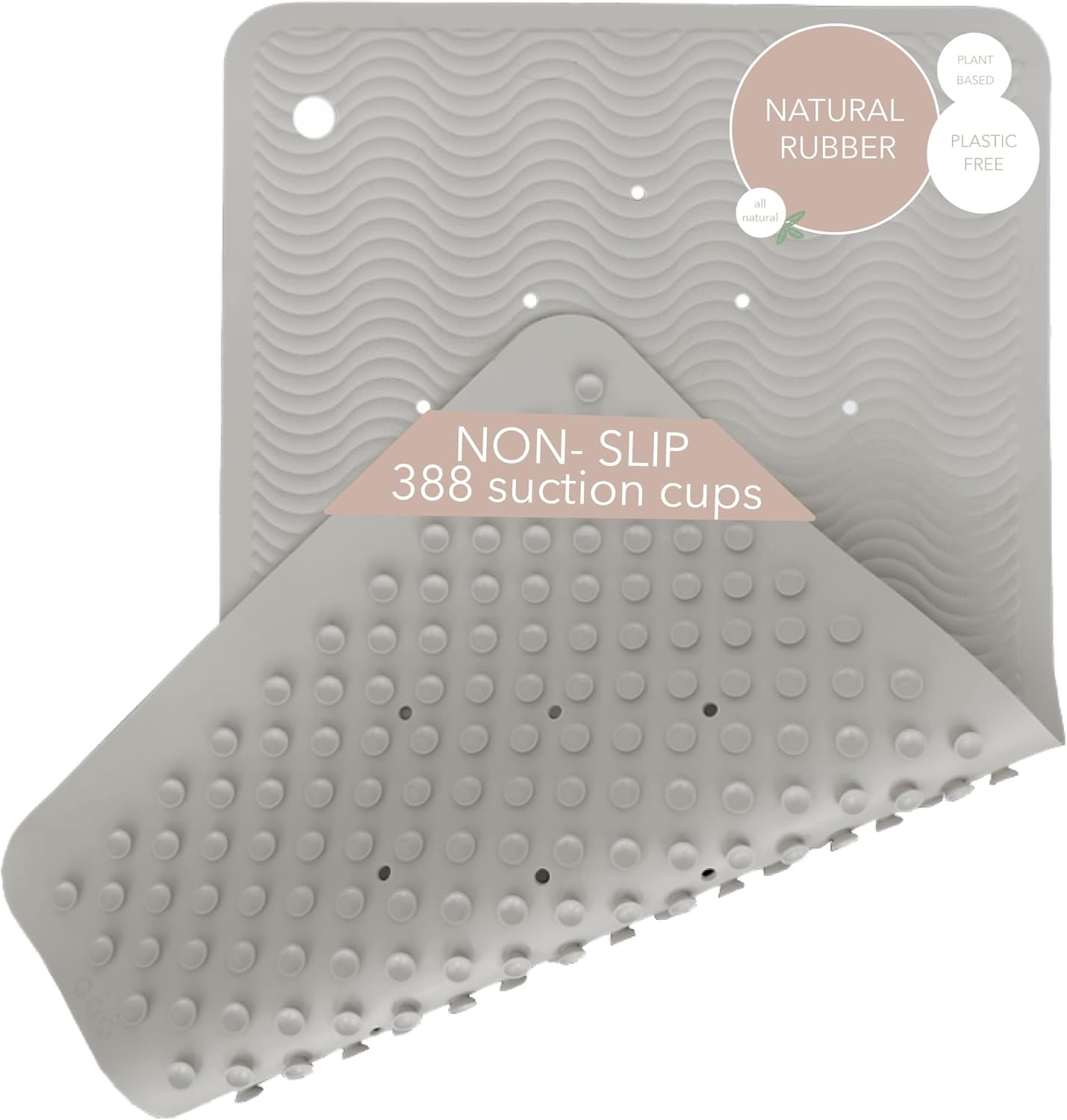 HEVEA Natural Rubber Wave Bath Mat: Plastic-Free & Biodegradable