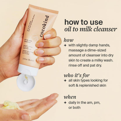 Oil-to-Milk Plant Cleanser & Makeup Remover, Vegan – Cocokind