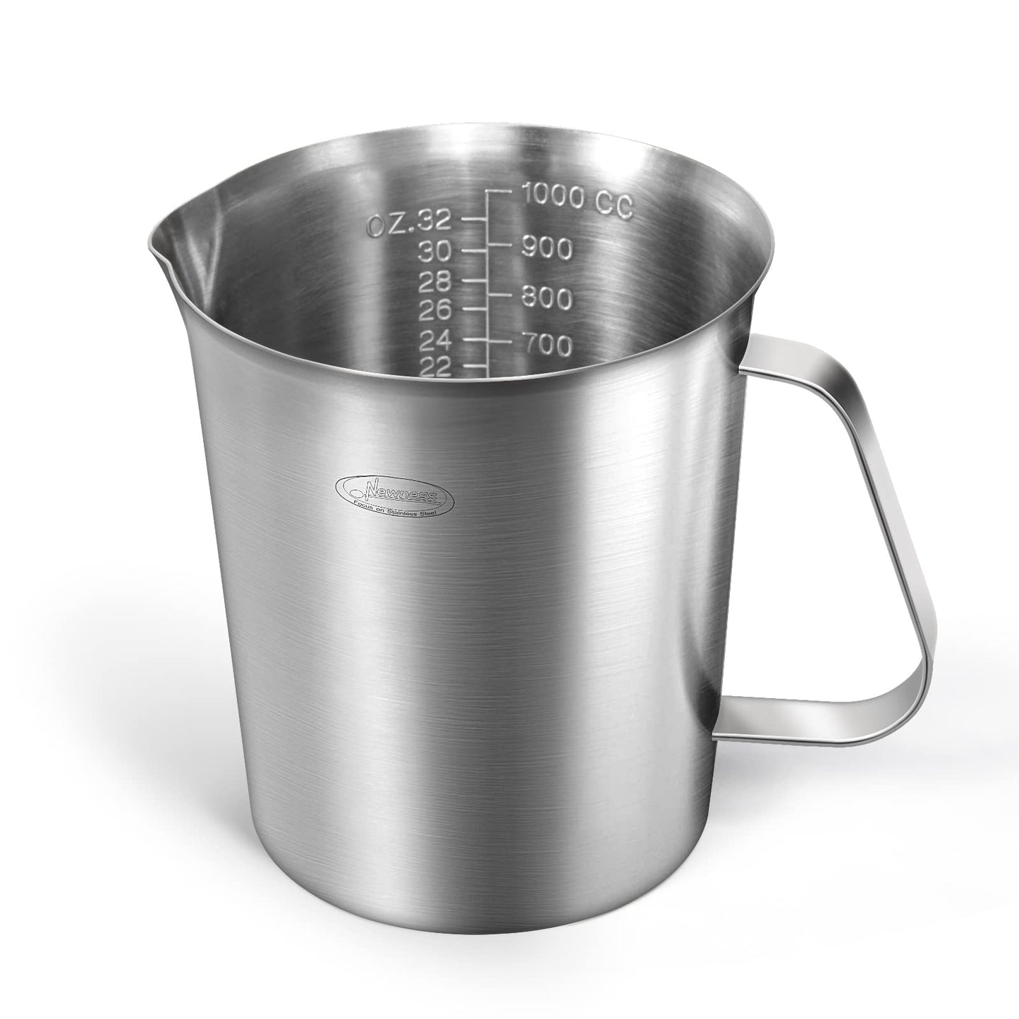 Newness Stainless Steel Measuring Cup with Triple Measurement Scales