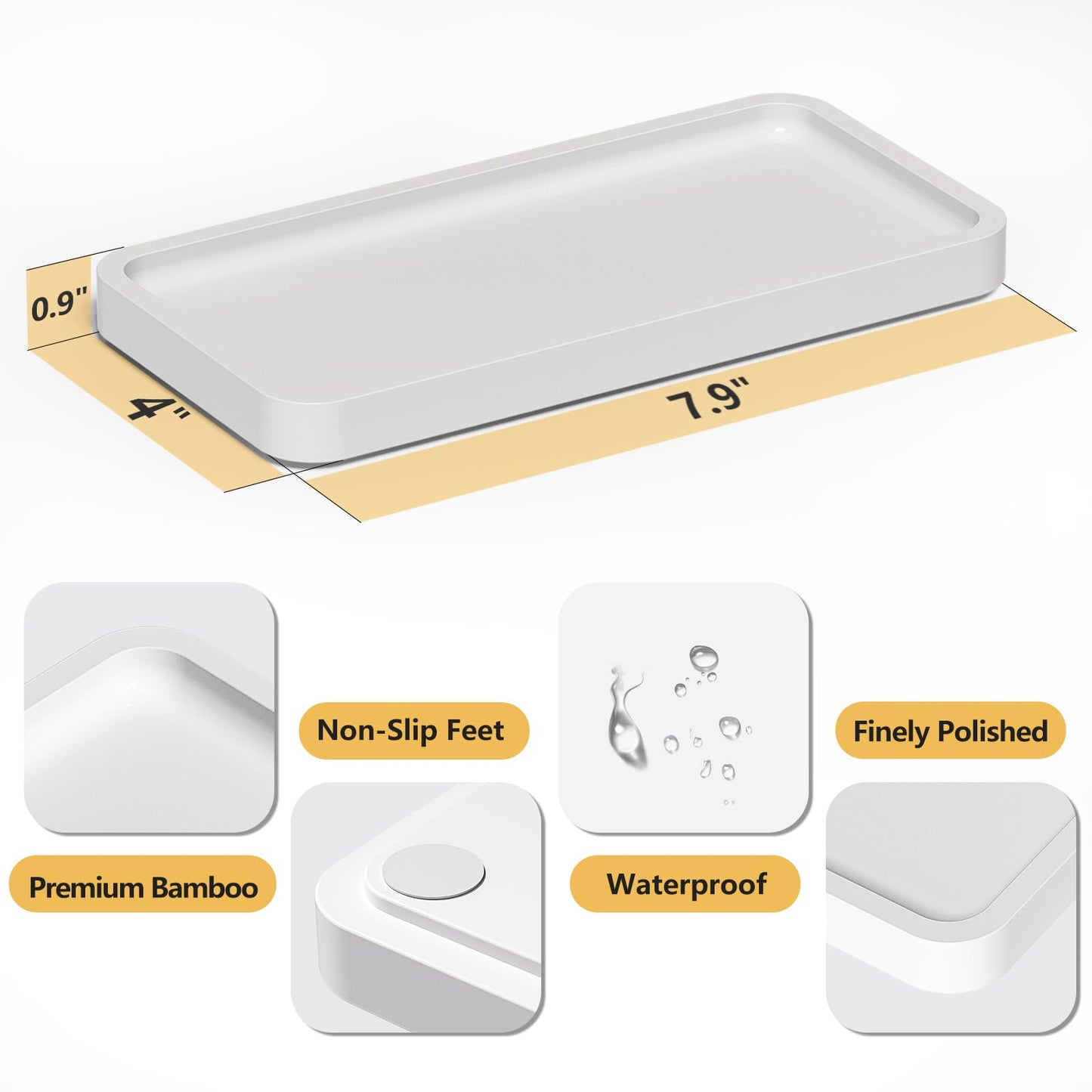 Sustainable Bamboo Bathroom Vanity Tray: Sleek Countertop Organizer