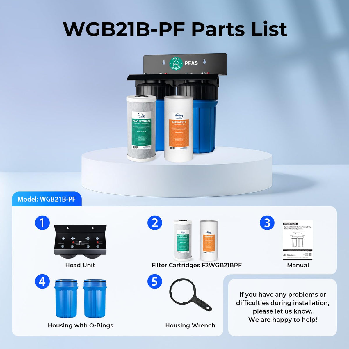 Compact Whole-House PFAS & Lead Water Filter, 2-Stage – iSpring WGB21B-PFKS