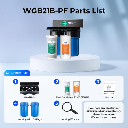 Compact Whole-House PFAS & Lead Water Filter, 2-Stage – iSpring WGB21B-PFKS