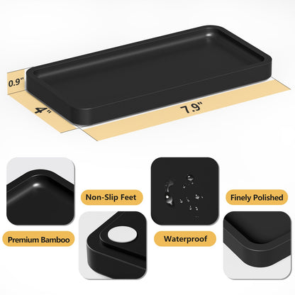 Sustainable Bamboo Bathroom Vanity Tray: Sleek Countertop Organizer
