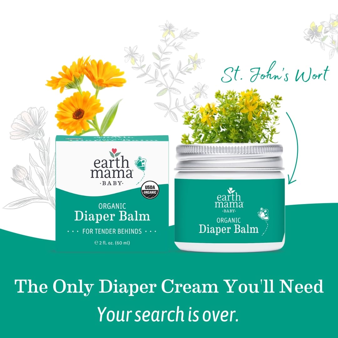 Earth Mama Organic Diaper Balm: Zinc-Free Botanical Purity