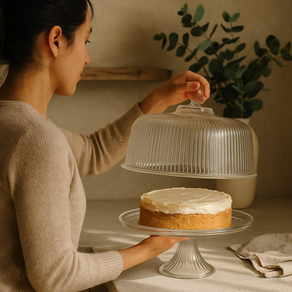 The True Shift Tableware: Anchor Hocking Monaco Cake Set: High-Quality Glass, Made in the USA Since 1905, Non-Toxic Display and Storage