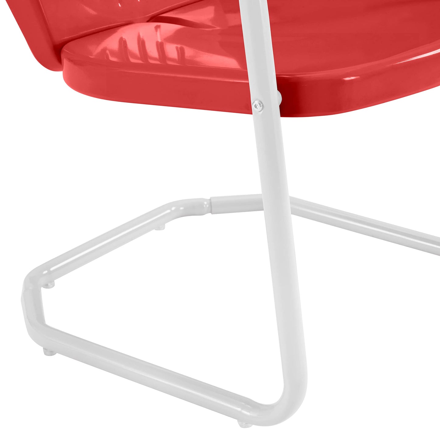 Crosley Griffith 3-Piece Retro Metal Bistro Set (Bright Red/White)