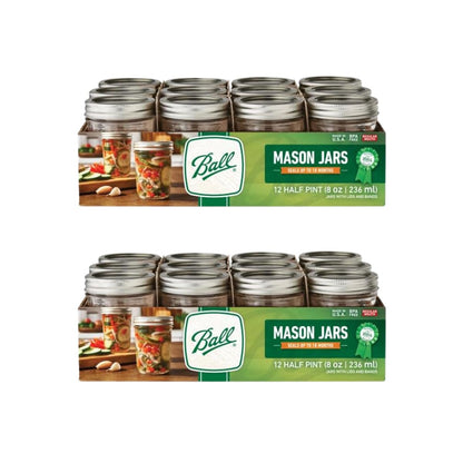 Ball Wide Mouth Pint 16-Ounce Glass Mason Jar with Lids (12-Count)