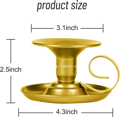 Retro Iron Taper Candlestick Holders (4 Pcs): Sturdy Metal Design for Permanent Home Decor