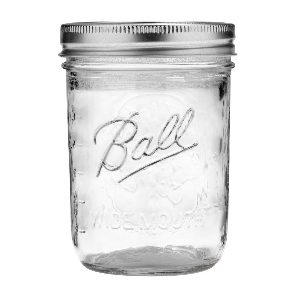 Ball Wide Mouth Pint 16-Ounce Glass Mason Jar with Lids (12-Count)