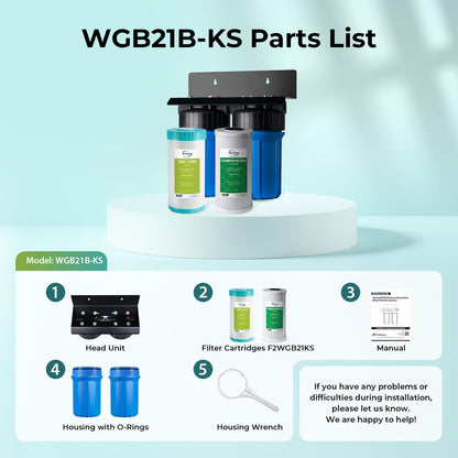 Compact Whole-House PFAS & Lead Water Filter, 2-Stage – iSpring WGB21B-PFKS