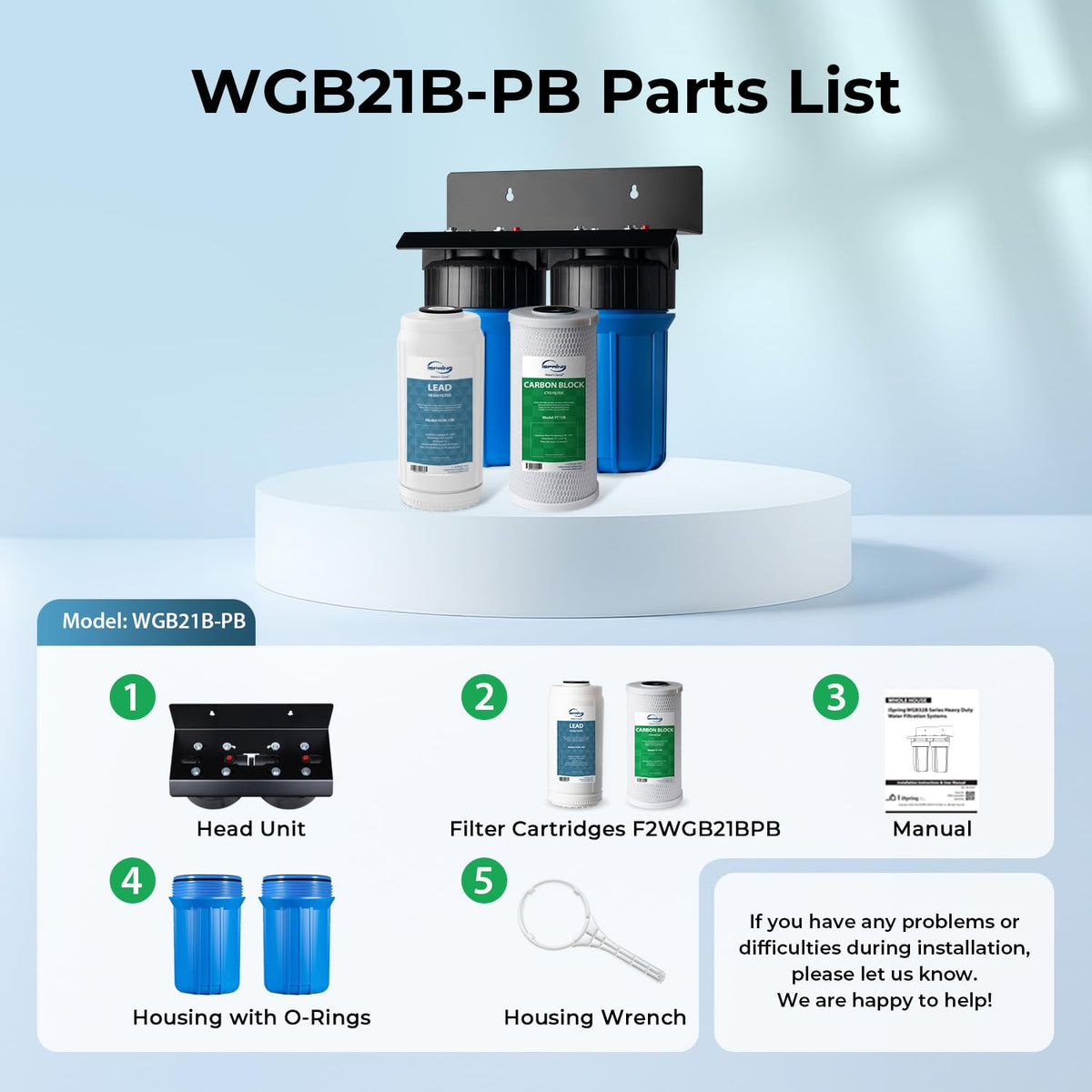Compact Whole-House PFAS & Lead Water Filter, 2-Stage – iSpring WGB21B-PFKS