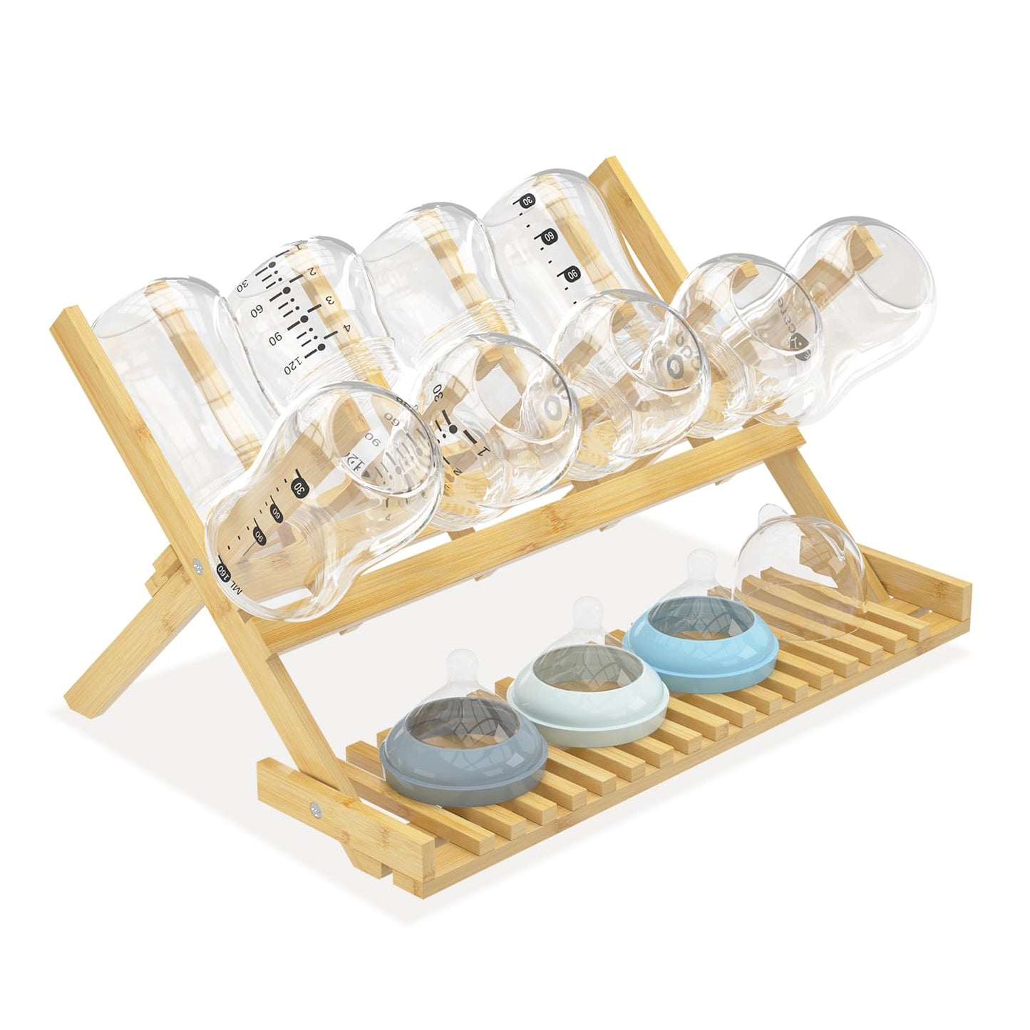 DSVENROLY Vertical Bamboo Drying Rack: Rapid-Dry Foldable Organizer