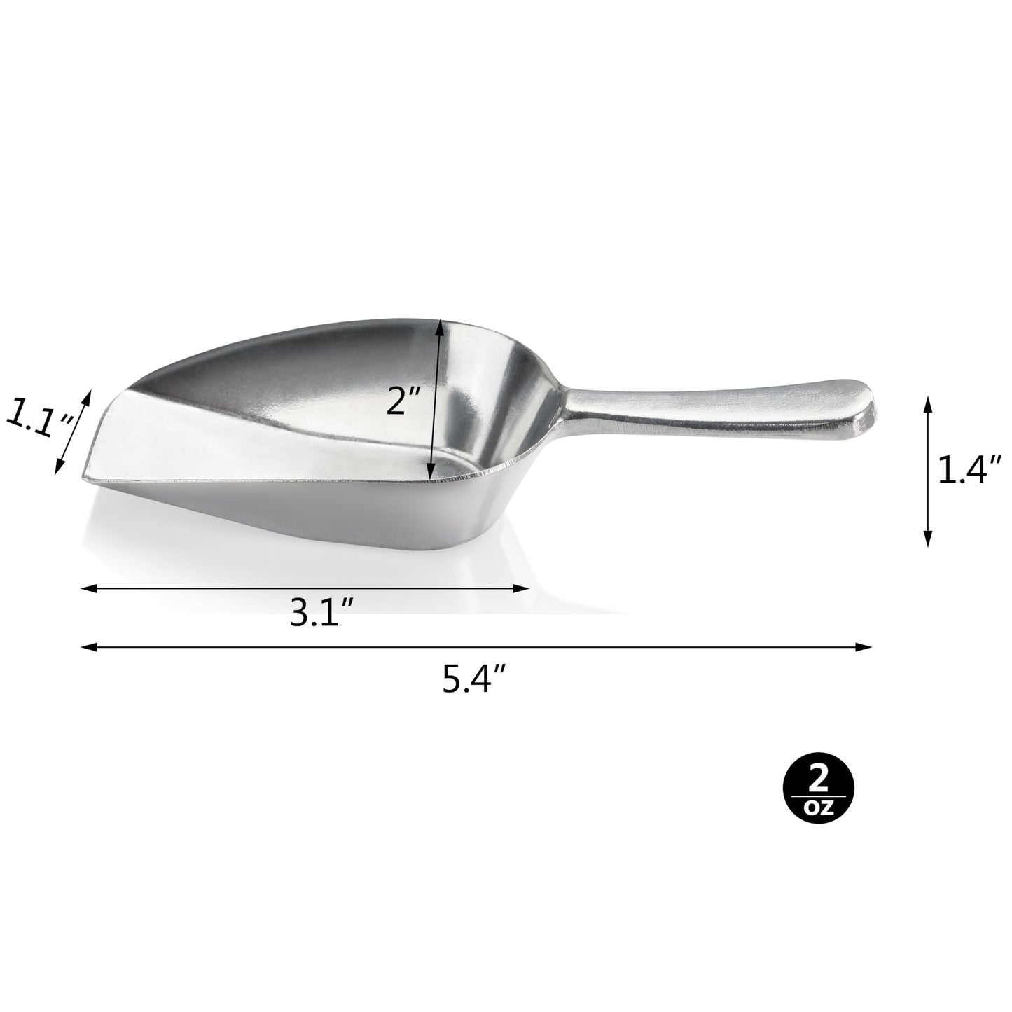 New Star Cast Aluminum Utility Scoop (2 oz) | TRUE Shift Flat-Bottom Eco Scoop