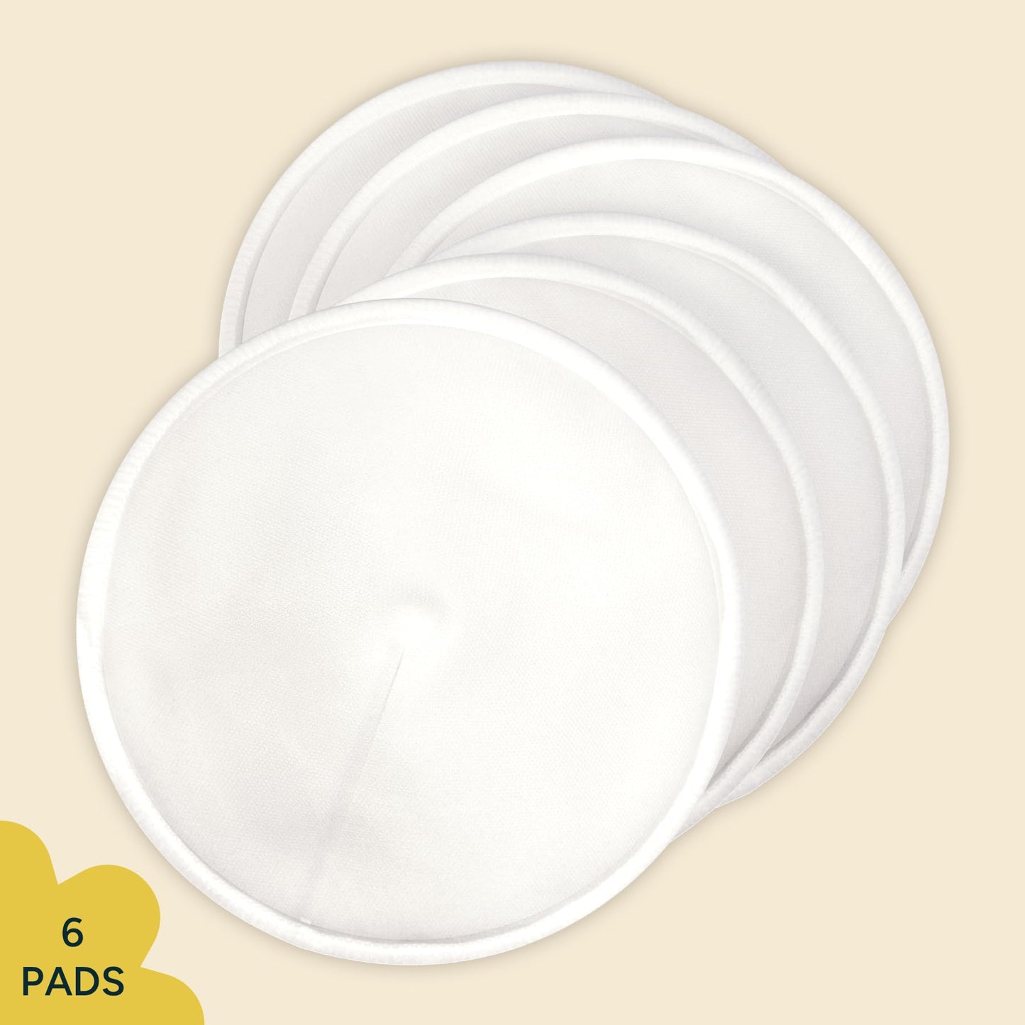 Nintara Baby 6-Pack Organic Bamboo Cotton Reusable Nursing Pads