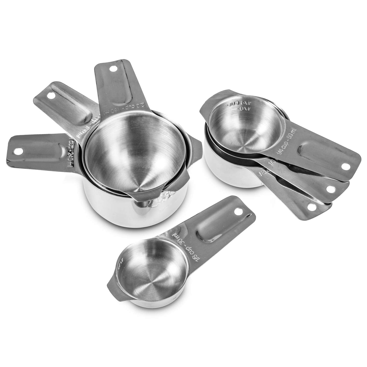 ALLWIN - HOUSEWARE: 13 - piece Measuring Cups and Spoons Set, 18/8 Stainless Steel, with Ring Connector - The Tribalist