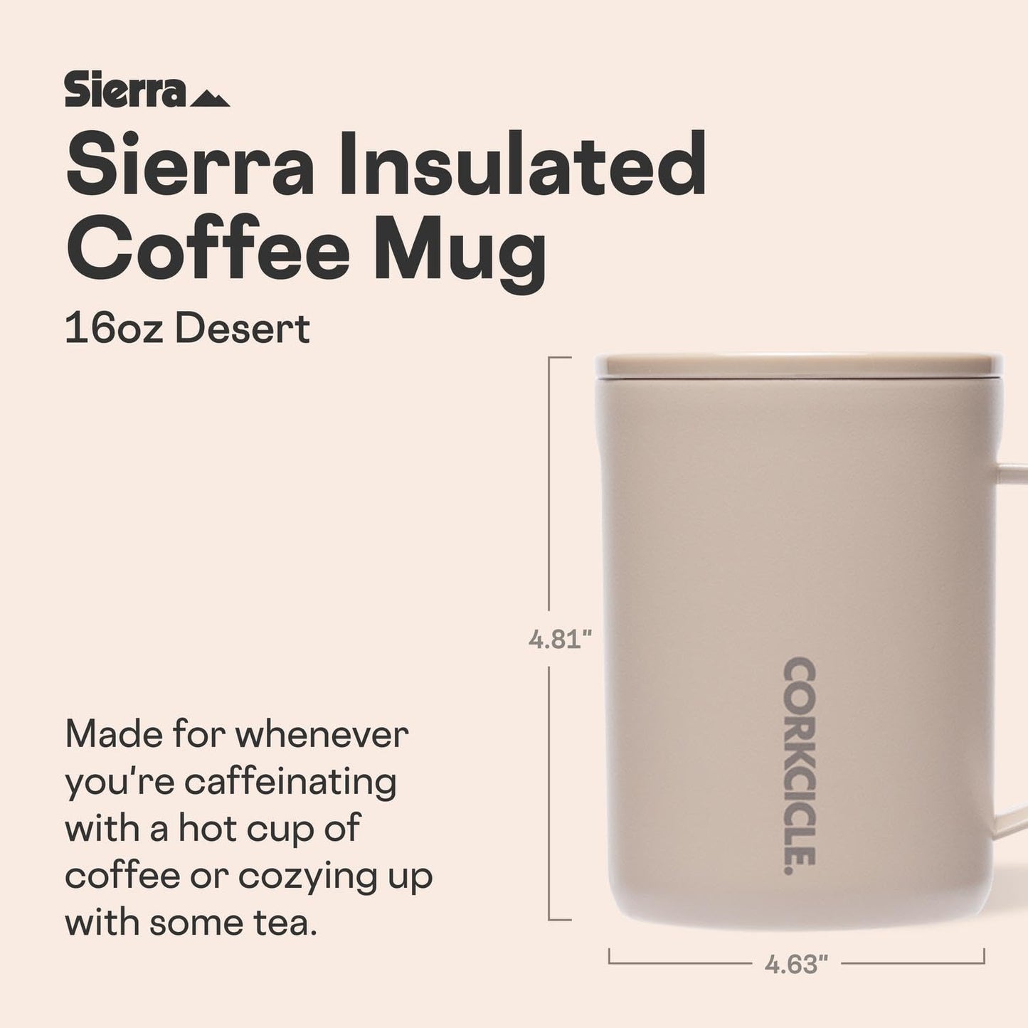 Corkcicle Classic 16 oz Triple-Insulated Stainless Steel Mug