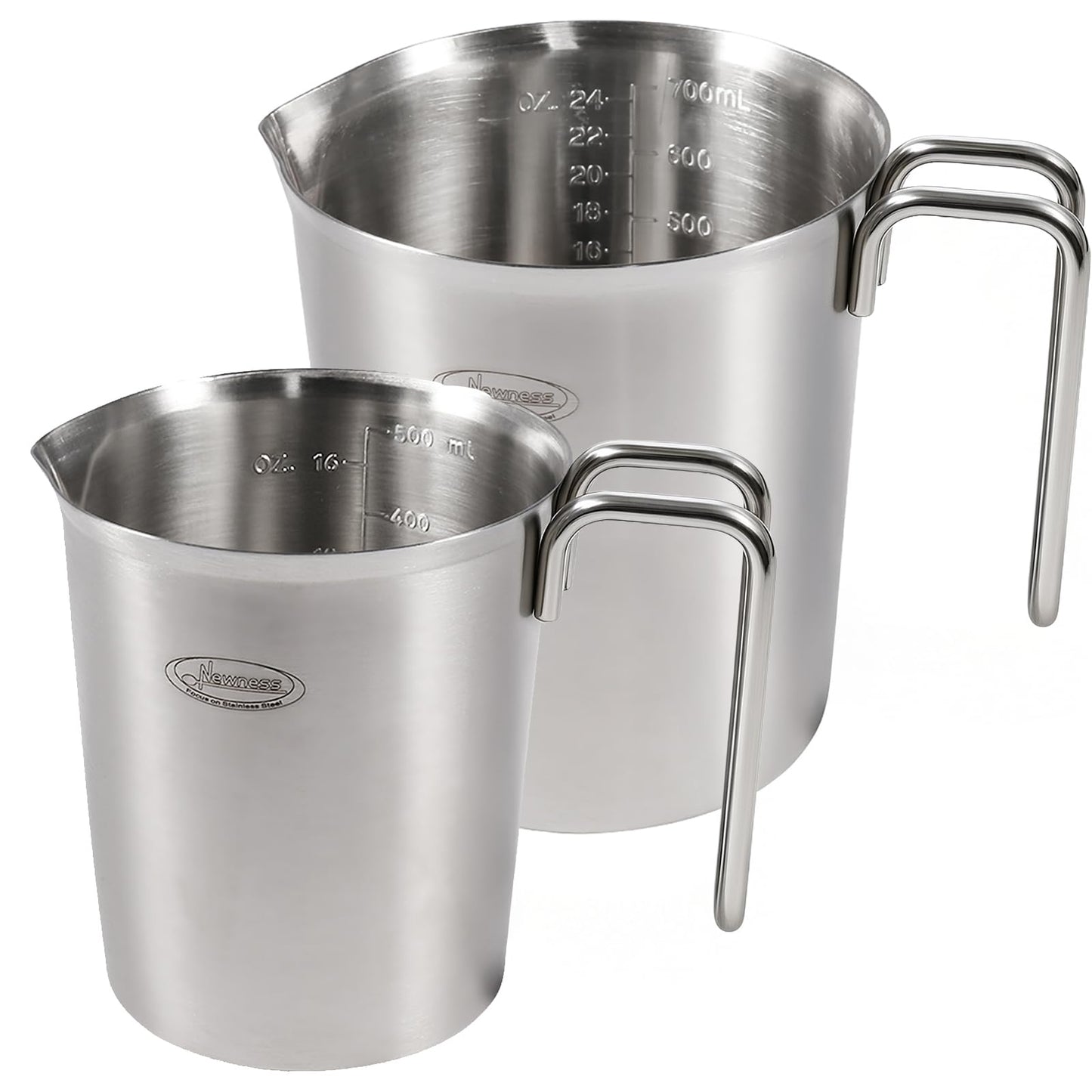 Newness Stainless Steel Measuring Cup with Triple Measurement Scales
